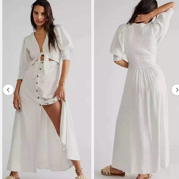 NWT Free People White Maxi Dress Size X-Small - Picture 2 of 14